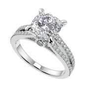 Jaycee Double French-Set Classic Cushion Cut Engagement Ring - Nivetta